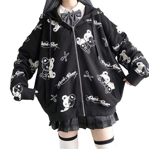 Mfacl Hoodies Sweatshirt Kläder Sweatshirt Kvinnor Mode Vår Preppy Kawaii Hoodies Långärmad Hoodie Japansk Gullig Top - XXL