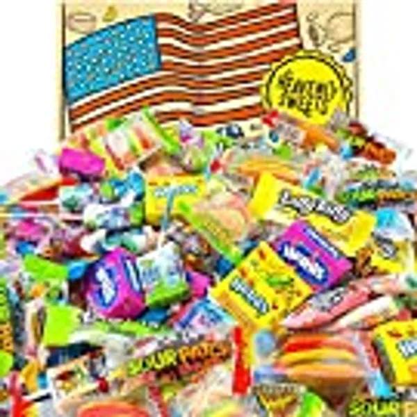 Bonbon Americain - Boîte De Fête De Bonbons Américains. 120 pièces! Bonbons Américains Classiques Airheads, Laffy-Taffy, Twizzlers, Nerds, Jolly Ranchers! Bonbon d'Halloween idéal! - Heavenly Sweets