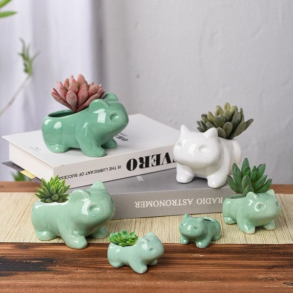 Bulbasaur Planter, Ceramic Succulent Planter, Office Decor, Home Decor, Garden Sculpture, Modern Planter, Cute Pokemon Gift Idea