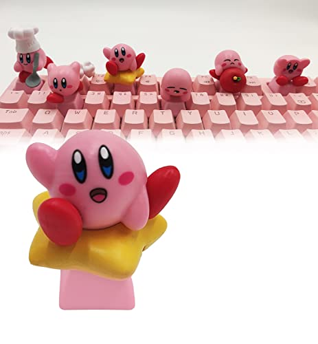 Kirby Keycaps Japanese Anime Pink Key Caps，Compatible with Cherry MX Switches Custom Gaming Mechanical Keyboard (Star) - Star