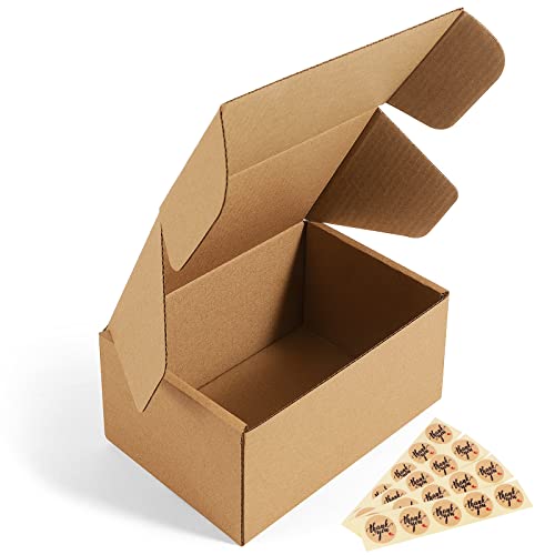Eupako 6x4x3 Shipping Boxes Small Corrugated Cardboard Box - 25 Pack Brown Mailing Boxes for Packaging Small Business, Mailer Box - 6x4x3 Inches - Brown