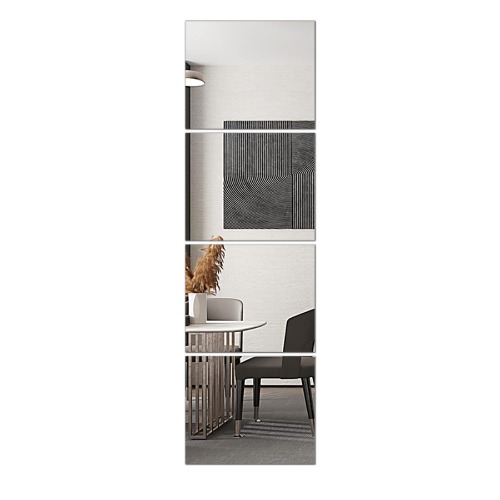 Delma Glass Full Length Wall Mirror Tiles, 14'' x 12'' x 4PCS, Frameless Full Body Mirror Tiles for Bedroom, Full Length Mirror Wall Mounted for Home Gym, Door (Glass - 14'' x 12'' - 4PCS) - 14''x12''-4PCS