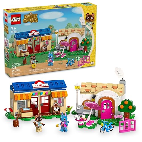 LEGO Animal Crossing Nook’s Cranny & Rosie's House, Buildable Video Game Toy for Kids, Includes 2 Animal Crossing Toy Figures, Birthday Gift Idea for Girls and Boys Aged 7 and Up, 77050 - Multicolor