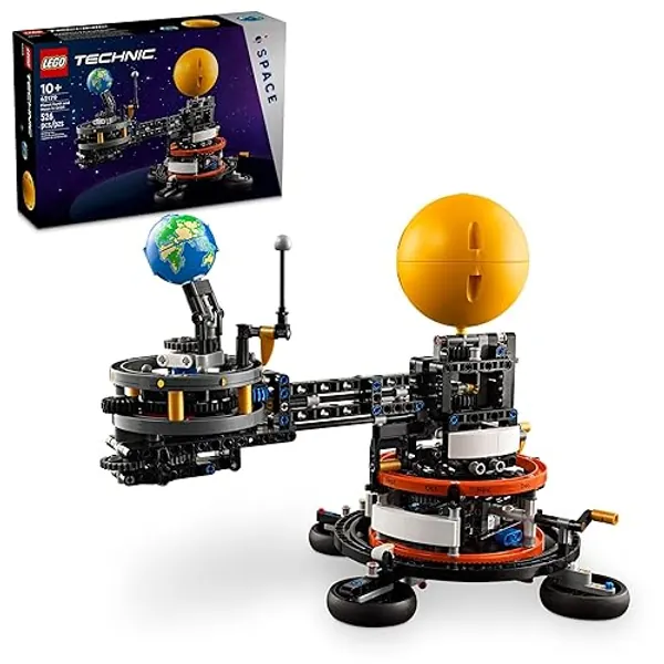 LEGO Technic Planet Earth and Moon in Orbit Building Set, Outer Space Birthday Gift for 10 Year Olds, Solar System Space Toy for Imaginative, Independent Play, Space Room Décor for Boys & Girls, 42179 - Multicolor