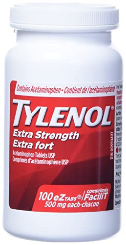 Tylenol Extra Strength For Pain Relief, Headache Relief, and Reducing Fever, 500 mg Acetaminophen 100 eZTABS