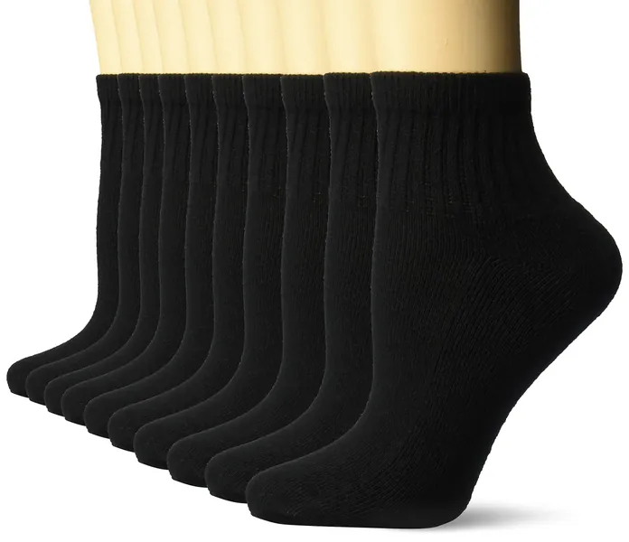Amazon Essentials Women's 10-Pack Cotton Lightly Cushioned Ankle Socks