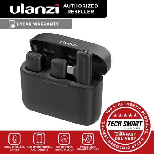 ULANZI J12 Dual Wireless Lavalier Microphone System for Smartphones and Tablets
