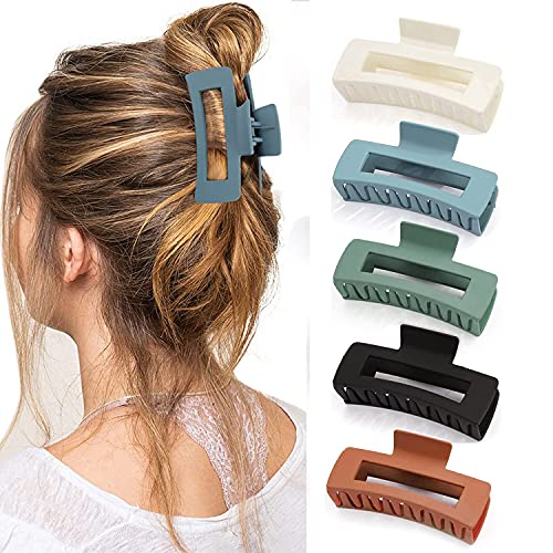 5 Pcs Hair Claw Clips-Nonslip Large Claw Clip Strong Hold Hair Clips Suitable for Women Fashion Hair Styling Accessories - Multicolor