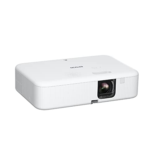 Epson EpiqVision Flex CO-FH02 Full HD 1080p Smart Streaming Portable Projector, 3-Chip 3LCD, 3,000 Lumens Colour/White Brightness, Android TV, Bluetooth, 300-Inch Home Entertainment/Work - White