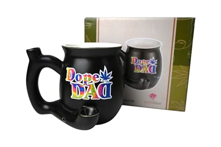 Gem Wares Dope Dad - Tie Dye Logo - Fathers Day Mug for Dads, Grandpas, Uncles and Brothers Morning Coffee Roast with Toast, Happy Go Lucky Hippie Wake and Fun Mug