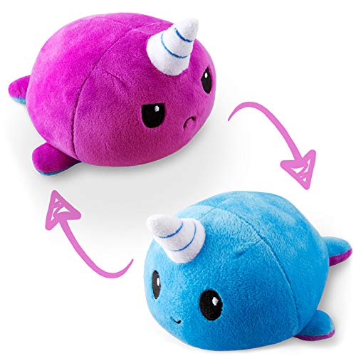 Tee Turtle Reversible Narwhal Plushie, Purple/Blue
