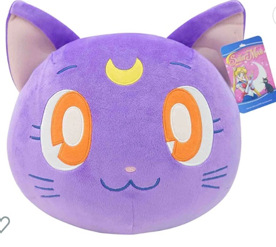 Sailor Moon Luna Mochi Ball Plush Stuffed Animal - 14" Cute, Collectable and Cuddly Toy Character - Ultra-Soft Polyester Fabric