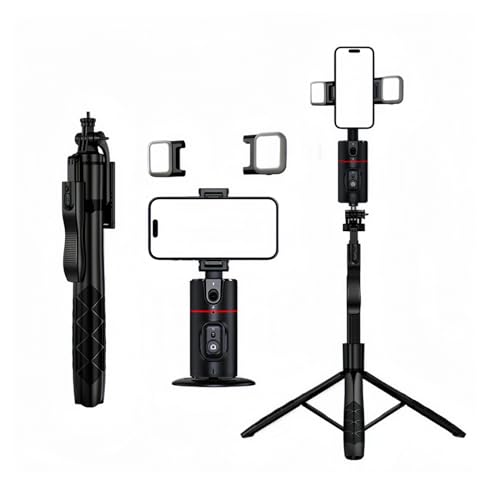 Auto Face Tracking Tripod Remote Control,Smart Tracking Phone Holder,360° Rotation Face Body Phone Camera Mount Gesture Control with Tripod Stand for Live Streaming Video,Chat Face time，Meeting - Auto Face Tracking Tripod with Bracket
