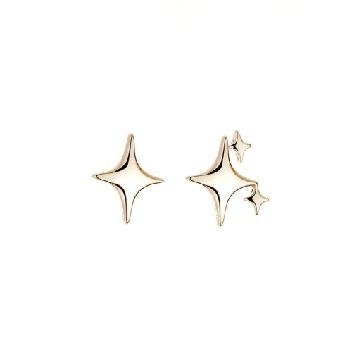 Asymmetrical Star Stud Earrings - Golden