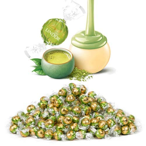 Lindt Lindor - Matcha White Chocolate Truffles - Limited Edition Matcha Tea Inspired Green & Gold Balls - USA Import (12) - White Chocolate - 12 Count (Pack of 1)