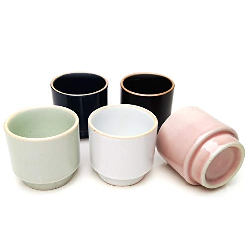 [LENITH] Korean Soju Shot Glasses Sets, 1.7 oz, Handcrafted Ceramic Glass for Whiskey ,Tequila and Liquor. (Pastel Colors) - Pastel Colors