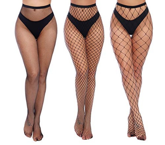 Charmnight Womens High Waist Tights Fishnet Stockings Thigh High Pantyhose - Black-g6