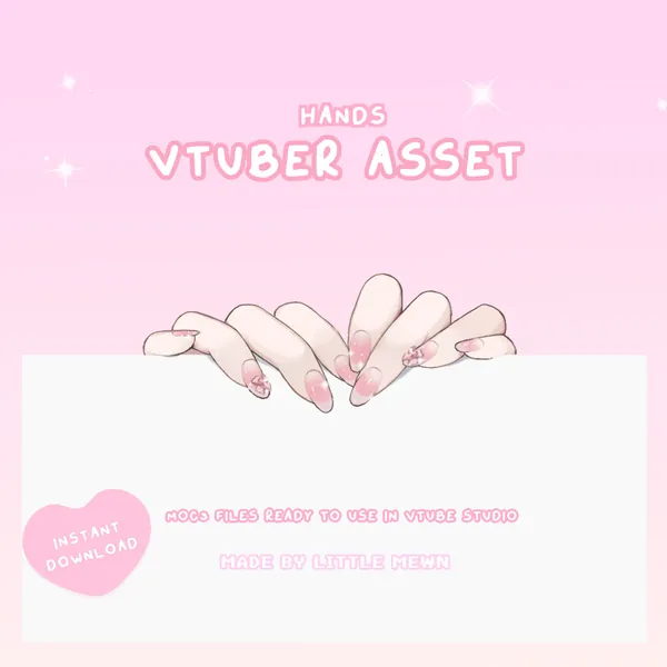 VTuber Asset | Rigged Princess Peekaboo Hands
