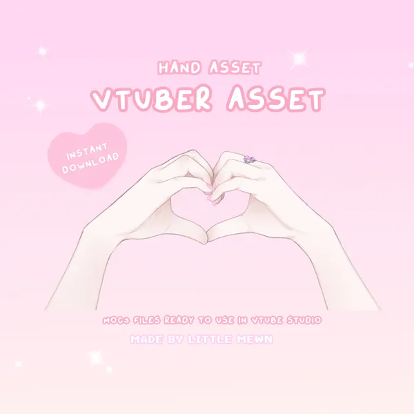 VTuber Asset | Rigged Heartfelt Heart Hands