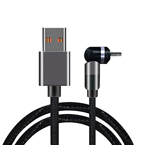 Oculus Link USB Micro Cable,USB 3.0 5Gbps180°Rotation 6FT Micro Nylon Braided Compatible with Quest 2 Quest 1,Fast Transfer Charge Micro Cable Compatible for VR Quest Headset,Gaming P (Black) - Black