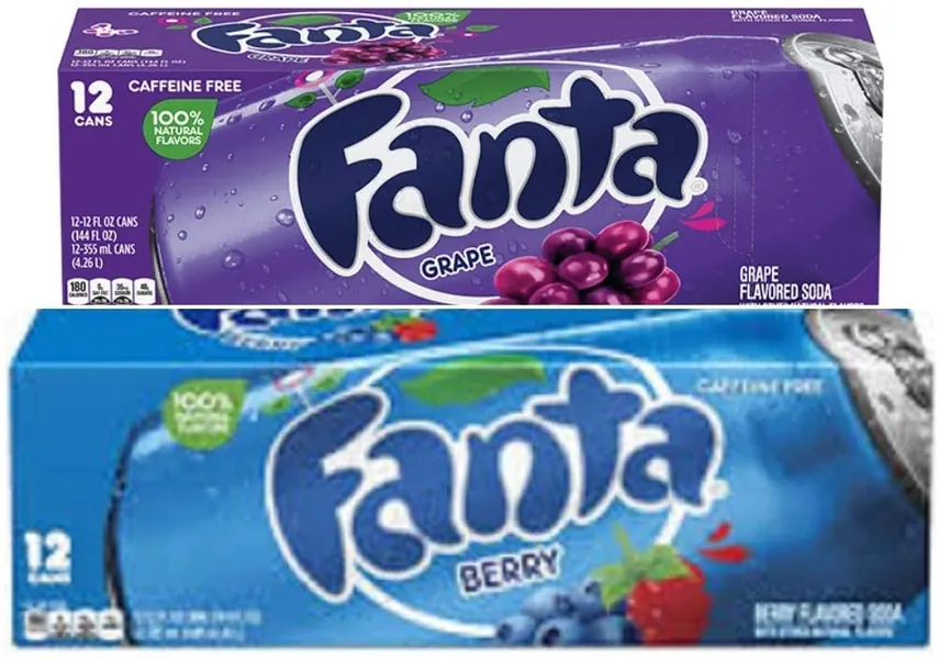 Fanta Grape and Berry Flavoured Soda 355ml (12 cans Each)