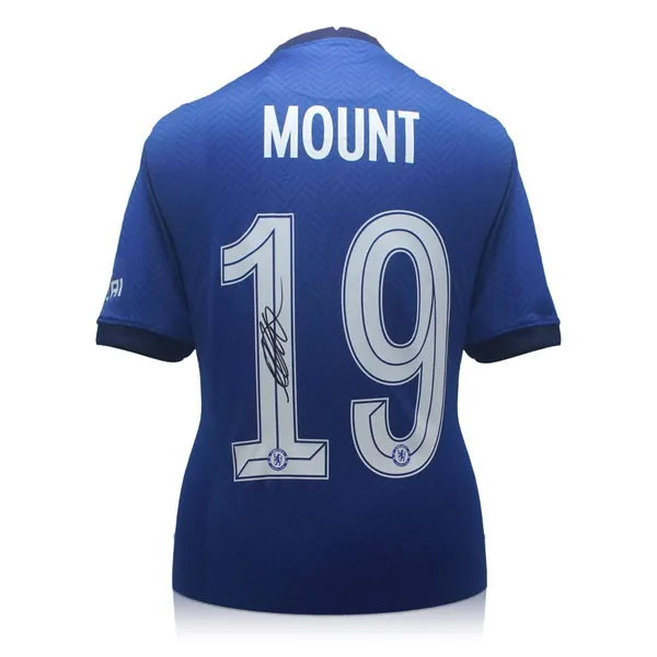 Exclusive Memorabilia Mason Mount Signed Chelsea 2020-21 European Shirt, Blue