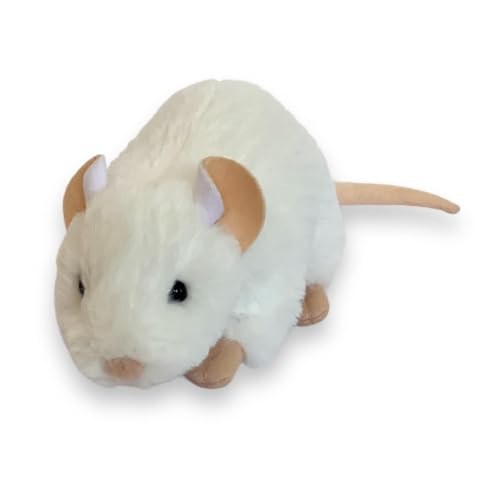 Auswella Plush Stuffed Animal 8" White Rat- Mouse
