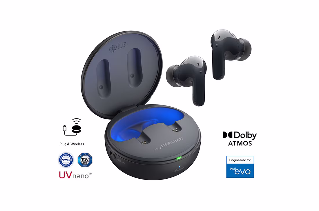 LG  TONE Free ® T90 Dolby Atmos® with Dolby Head Tracking™ True Wireless Bluetooth Earbuds, Black (TONE-T90Q) | LG USA