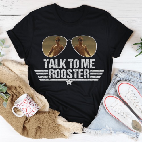 Talk To Me Rooster Tee - Black Heather / L