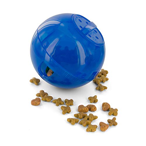 PetSafe SlimCat Meal-Dispensing Cat Toy, Great for Food or Treats, Blue, for All Breed Sizes, Color - Blue