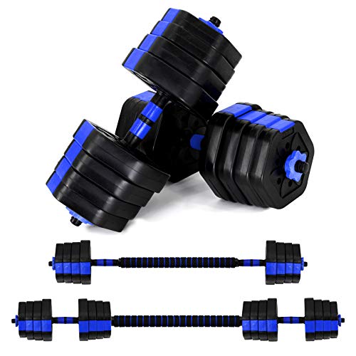 VIVITORY Dumbbell Sets Adjustable Weights, Free Weights Dumbbells Set with Connector, Non-Rolling Adjustable Dumbbell Set, Weights Set for Home Gym, 44 66 Lbs, Hexagon, Cement Mixture - 66.0 Pounds