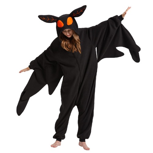 WAWRTOU Mothman Onesie Costume Adult Cosplay Animal One-Piece Pajamas Halloween Christmas Sleepwear for Women Men