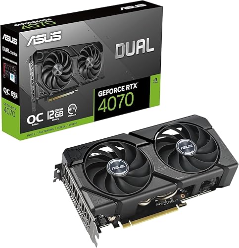 ASUS GeForce RTX 4070 12G DUAL EVO OC Gaming Graphics Card - 2550MHz Boost Clock, GDDR6X, PCIe Gen 4, DLSS 3, HDMI 2.1a, 3 x DisplayPort 1.4a (Supports 4K & 8K HDR)