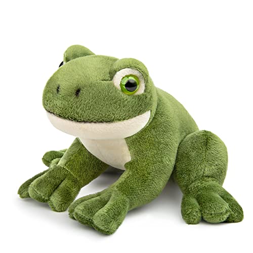 ZHONGXIN MADE Simulation Frog Plush Toy - 6.3" Lifelike Green Frog Stuffed Animals Reptilian Plushie Toys, Super Soft Plush Dolls for Kids Stuffed Toys, Gifts for Kids - Frog