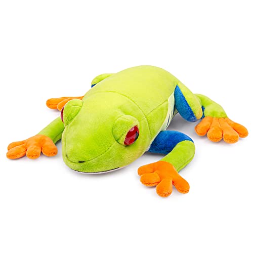 ZHONGXIN MADE Red-Eyed Tree Frog Plush - Lifelike Tree Frog Stuffed Animal, 9Inch Green Reptile Frog Plush, Super Soft Plush Doll, Plush Toys Gifts for Kids - Red-Eyed Tree Frog
