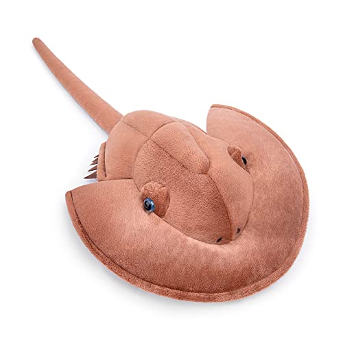 ZHONGXIN MADE Simulation Tri-Spine Horseshoe Crab Stuffed Plush Toy- Real Life Lifelike Sea Limulus Animals Tachypleus Tridentatus Fish Plushie Toys Figu Plush Dolls Gifts for Kids,18inchs - Horseshoe Crab