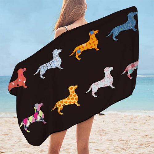 Dachshund Microfiber Beach Towel - Pattern 1 / 75x150cm