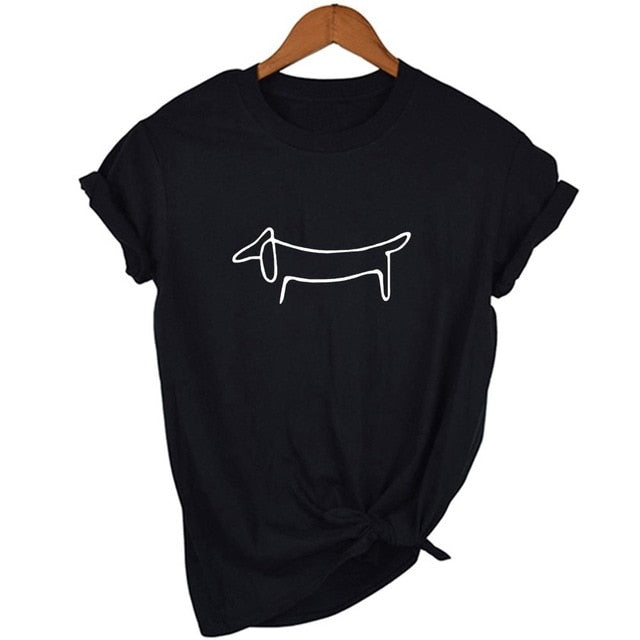 Simple Dachshund T-Shirt for Women - Black / L