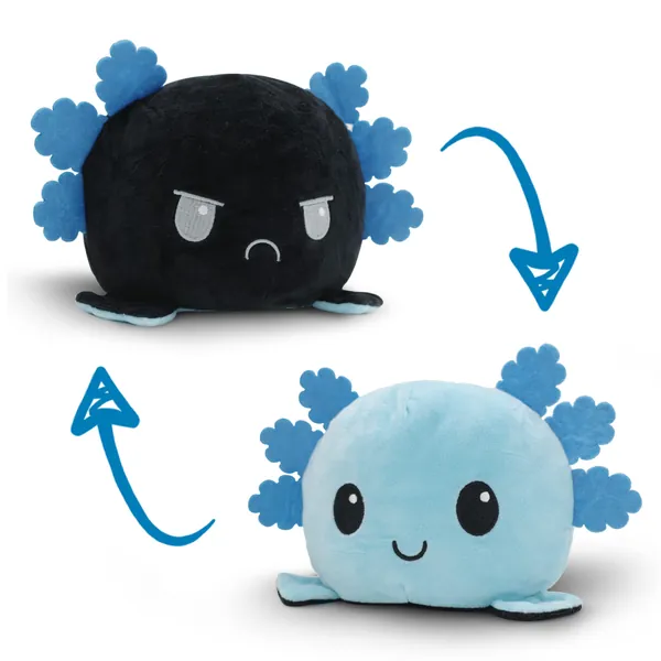 Reversible Axolotl Plushie,Axolotl Reversible Plush Toys,Double-Sided Flippy Axolotl Reversible Plushie,Axolotl Soft Toys for Girls Boys Kids,Mood Axolotl Toy Perfect for Playing&Expressing Mood(20CM)
