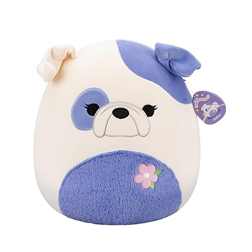 Squishmallows Original 14in Galina The Cream and Periwinkle Bulldog – Official Jazwares Easter Plush (Large) - Periwinkle Bulldog