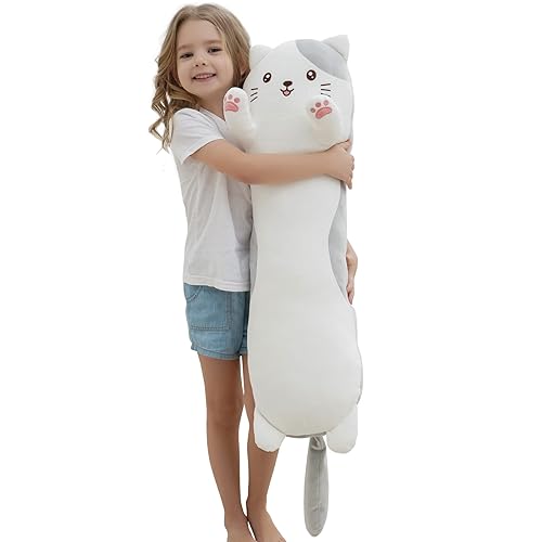 Dalmao 35.4" Cat Stuffed Animal, Soft Long Pillow Doll Cute Cartoon Kitten Plush Hugging Pillow Plushies Toy Gift for Kids, Girls, Halloween, Christmas, Thanksgiving, Birthdays - Cat - 36 inch