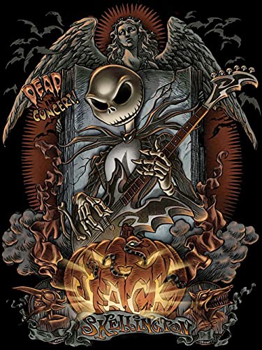 DIY 5D Diamond Painting Halloween by Number Kits Full Drills for Adults,Round Drill Cross Crystal Rhinestone Pictures Arts Craft for Home Wall Decor Gift.(Halloween Jack-1/30X40cm/11.8X15.7inch)