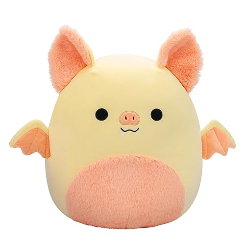 Squishmallows Original 16-Inch Meghan Cream Fruit Bat with Fuzzy Peach Belly - Official Jazwares Large Plush - 16 inch - Bat