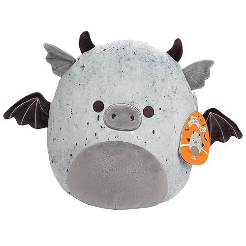 Squishmallows Original 10-Inch Gio The Gargoyle - Official Jazwares Christmas Plush - Collectible Soft & Squishy Stuffed Animal Toy - Add to Your Squad - Gift for Kids, Girls & Boys - Gray