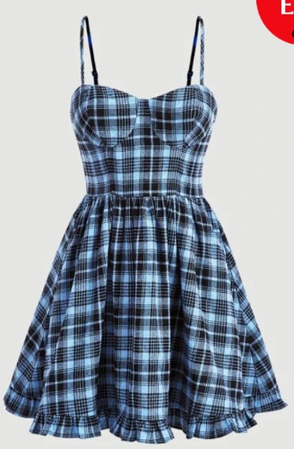 SHEIN MOD Plaid Cami Dress