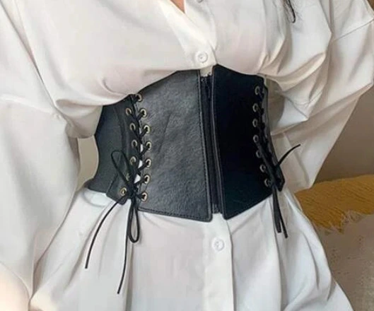 Lace Up Front Corset Belt 