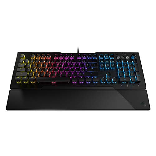 ROCCAT Vulcan 121 AIMO Linear Mechanical Titan Switch Full-size PC Gaming Keyboard with Per-key AIMO RGB Lighting, Anodized Aluminum Top Plate and Detachable Palm Rest – Black - Vulcan 121 - Linear