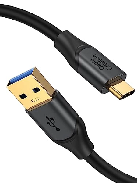 CableCreation USB C to USB A Cable 5FT, USB C to USB 3.1 USB 3.2 Gen2 10Gbps USB A to C Data Cable, Android Auto Cable 3A for USB C External SSD MacBook Pro iPad, Galaxy S23, iPhone 15 etc,1.5m Gray - 5FT/1.5m - 1