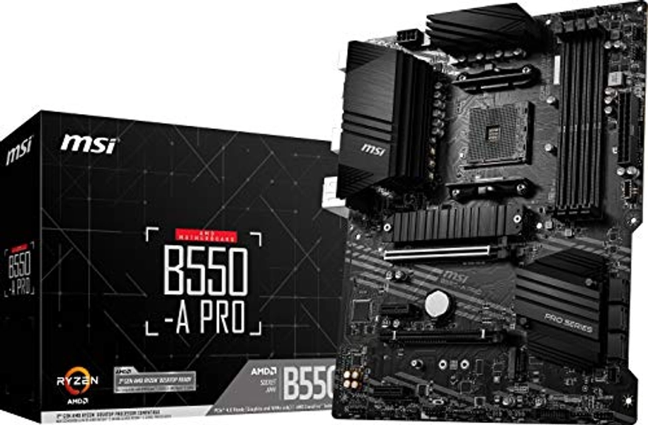 MSI B550-A PRO ProSeries Motherboard (AMD AM4, DDR4, PCIe 4.0, SATA 6Gb/s, M.2, USB 3.2 Gen 2, HDMI/DP, ATX) - MSI B550-A PRO ProSeries Motherboard