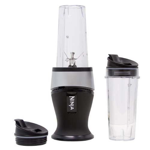 Ninja QB3001SS Ninja Fit Compact Personal Blender, for Shakes, Smoothies, Food Prep, and Frozen Blending, 700-Watt Base and (2) 16-oz. Cups & Spout Lids, Black - 700 Watts 700 Watts